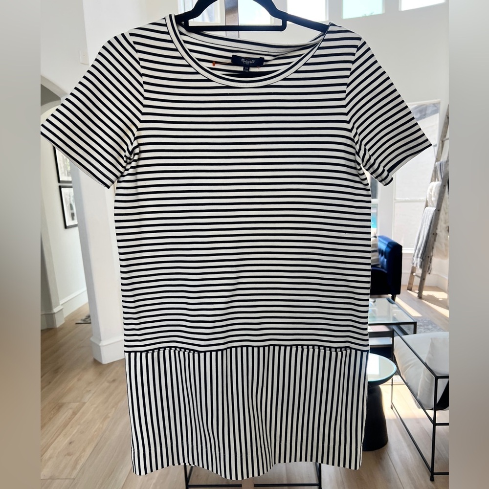 Madewell Striped Pocket T-Shirt Dress – Size XS
